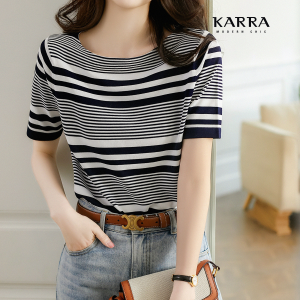 카라 KARRA 배색레이어보트넥니트_KB KN025C
