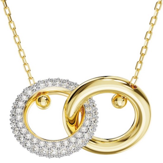스와로브스키  Dextera 골드 톤 인터로킹 루프 목걸이 5668820
