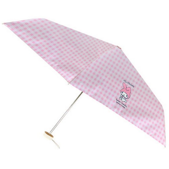 산리오 마이멜로디 납작 50 미니체크 암막 5단 우양산_MUHKU50005