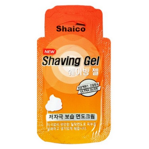 엔유클라스 쉐이코 일회용 쉐이빙젤 3ml 100개 면도크림 면도젤
