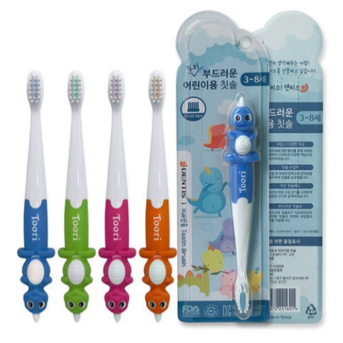 덴티스  치과전용 공룡어린이칫솔12개 부드러운모 뚜리 유아