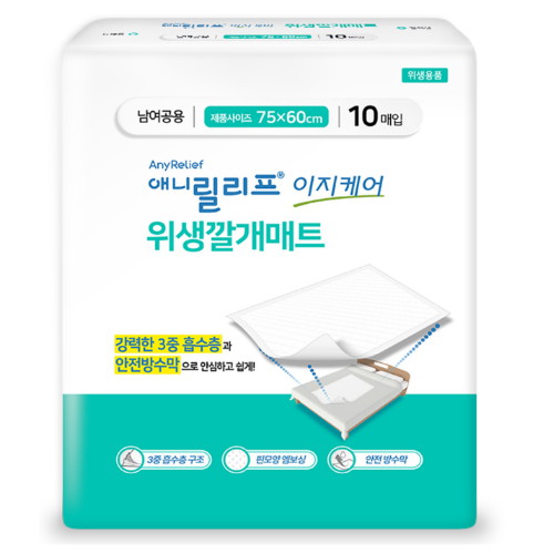 이앤더블유 애니릴리프 이지케어 위생깔개매트 10개
