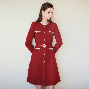 미니멈 울 A라인 트위드 피스 MWDAWO0260