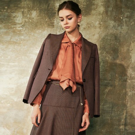 미니멈 여성 울 체크 버튼 자켓 MWCAWJ8060