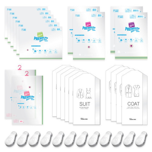카노  프리미엄 자동요술 압축팩 34종 세트 이불특대6+의류대2+의류중2+옷걸이대2+이지클립12