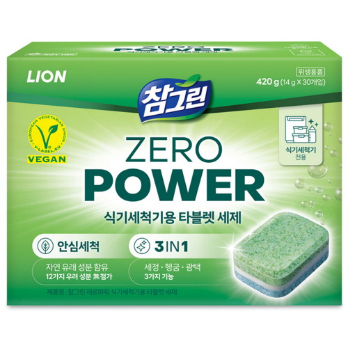 참그린 제로파워 식기세척기용 타블렛 세제 30개입