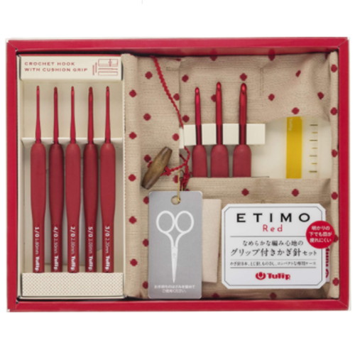 에티모  ETIMO 튤립 레드 뜨개질 코바늘 세트 TED-001