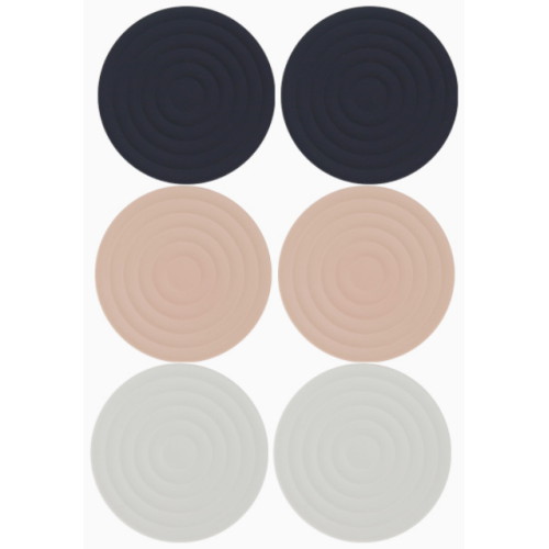 생활공감 우디핑크 실리콘 컵받침 티코스터 6개