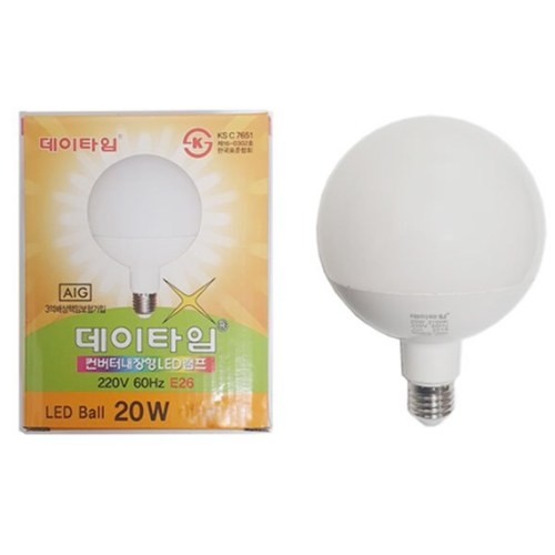 데이타임  LED 롱타입 볼전구 주광색 20W