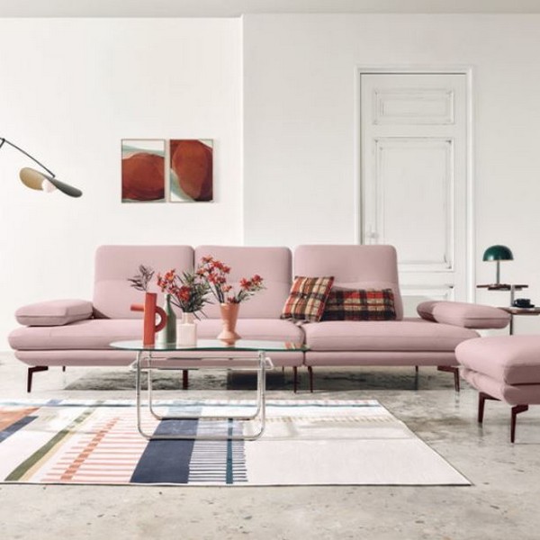 에싸 로마노 컴팩트 스윙기능 리브 패브릭 소파 4인용