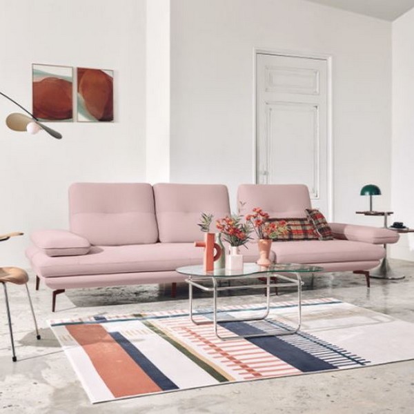 에싸 로마노 컴팩트 스윙기능 리브 패브릭 소파 4인용