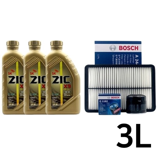 SK엔무브 ZIC X9 FS 5W30 3L + 보쉬필터 레이 가솔린