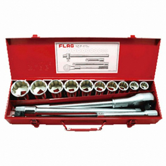 플레그 3/4 소켓렌치 세트 F-615M (15pcs)