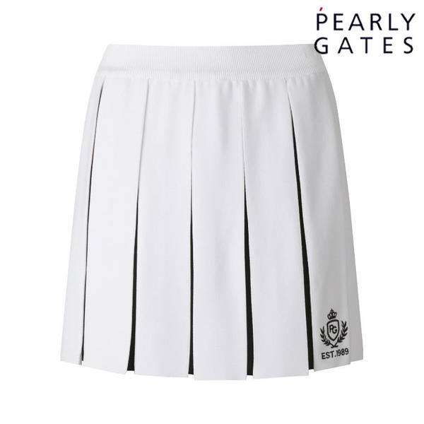 크리스패션 파리게이츠 인버티드 컬러 라인 큐롯 니트 스커트 521C1PC370_WH