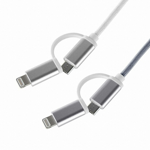 라이트컴 Coms 마이크로 5핀 + 라이트닝 8핀 패브릭 케이블