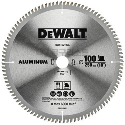 디월트 씬커프 10인치 알루미늄 원형톱날 DWA102100A