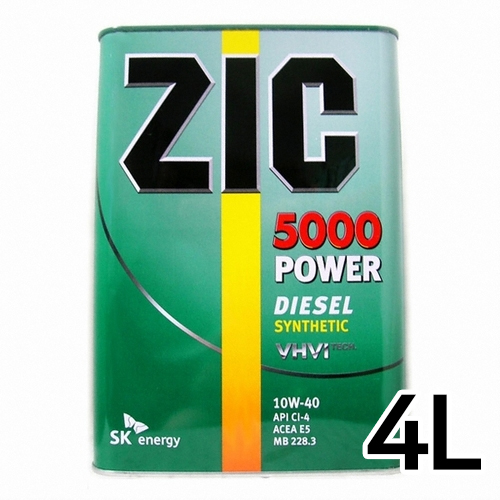 SK엔무브 ZIC 5000 파워 10W40 디젤용 4L