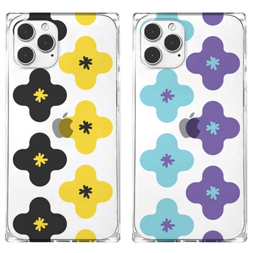 아칸  아이폰13 단 배색플라워 큐브케이스