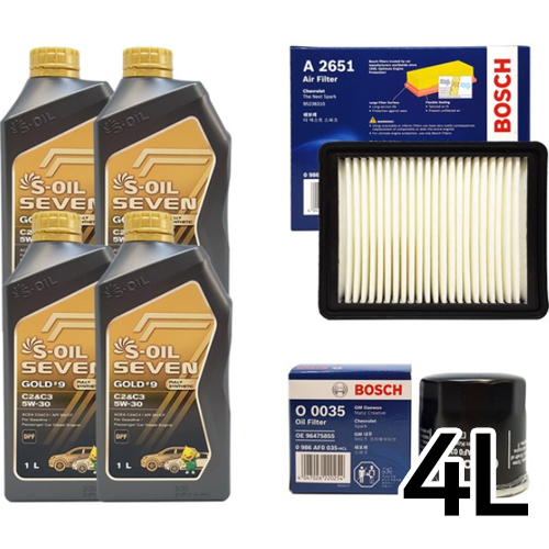 에스오일  세븐골드 5W30 + 보쉬필터 더뉴스파크 가솔린