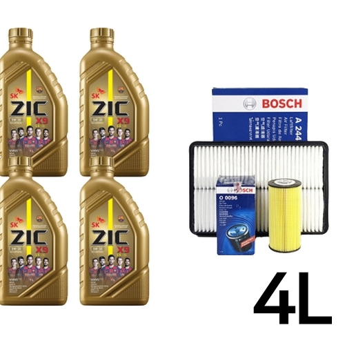 SK엔무브 ZIC X9 LS 5W30 4L + 보쉬필터 아반떼MD 가솔린