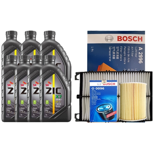 SK엔무브 ZIC 제로 X7 LS 0W30 7L + 보쉬필터 기아 K7 프리미어 2.2 디젤
