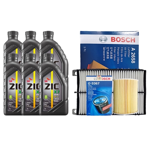 SK엔무브 ZIC 제로 X7 LS 0W30 6L + 보쉬필터 현대 더뉴 그랜저IG 2.5 가솔린