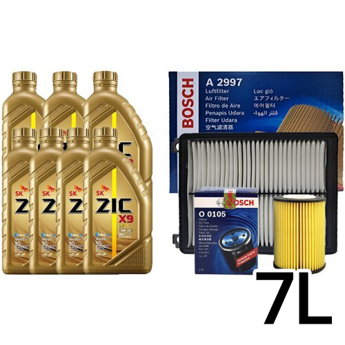 SK엔무브 ZIC X9 LS 5W30 7L + 보쉬필터 현대 더뉴 그랜저IG 3.0 가솔린