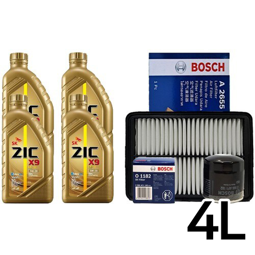 SK엔무브 ZIC X9 LS 5W30 4L + 보쉬필터 현대 더뉴 아반떼AD 1.6 LPI