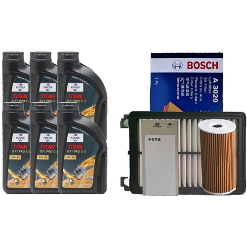 훅스  타이탄 GT1 프로 C3 5W30 6L + 필터세트 기아 쏘렌토 MQ4 4세대 디젤