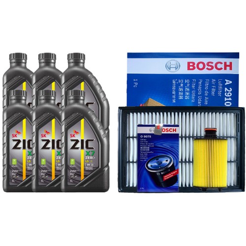 SK엔무브 ZIC 제로 X7 LS 0W30 6L + 보쉬필터 쌍용 뉴코란도 투리스모 2.2 디젤