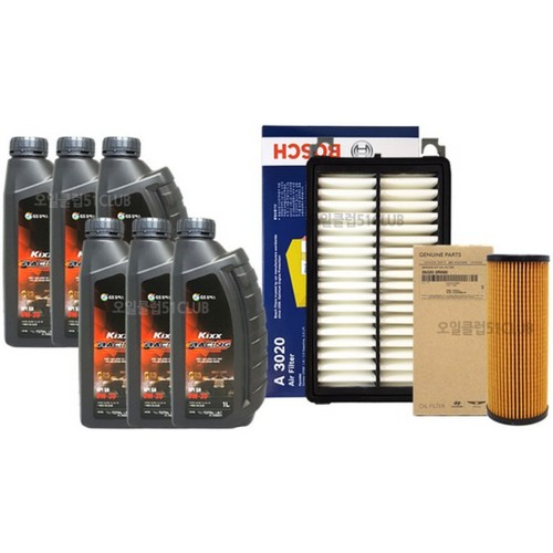 GS칼텍스 KIXX 레이싱 0W30 6L + 필터세트 현대 더뉴 싼타페TM 2.2 디젤