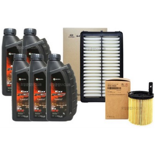 GS칼텍스 KIXX 레이싱 0W30 5L + 순정필터 기아 K5 DL3 가솔린 터보