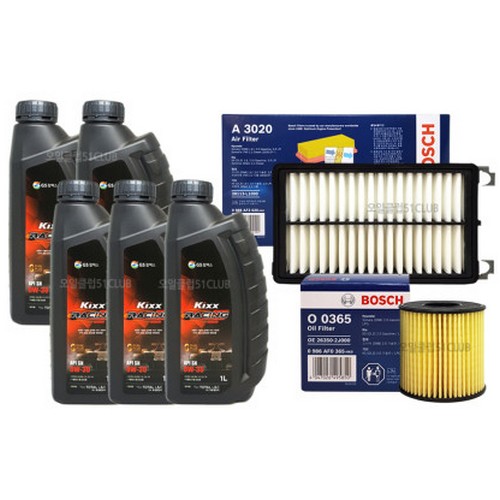 GS칼텍스 KIXX 레이싱 0W30 5L + 보쉬필터 현대 쏘나타DN8 2.0 LPI