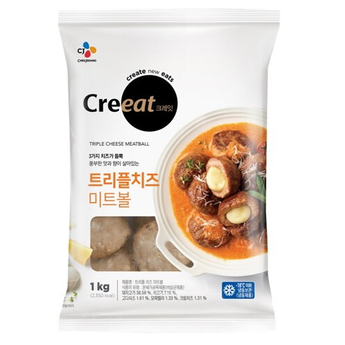 CJ제일제당 크레잇 트리플 치즈 미트볼1kg