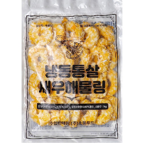 소울푸드  냉동통살 새우해물링 1kg