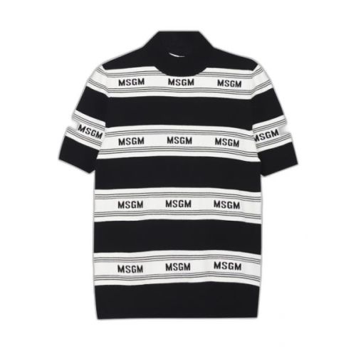 MSGM 로고 반소매 비스코스 스웨터 3241MDM133 227278 99