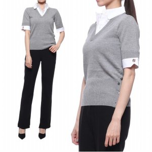 톰브라운 여성 옥스포드 울 콤보 니트 FKA332A Y1002 055