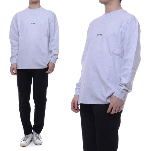 MSGM 남성 로고 프린트 긴팔티 2840MM160 207096 94