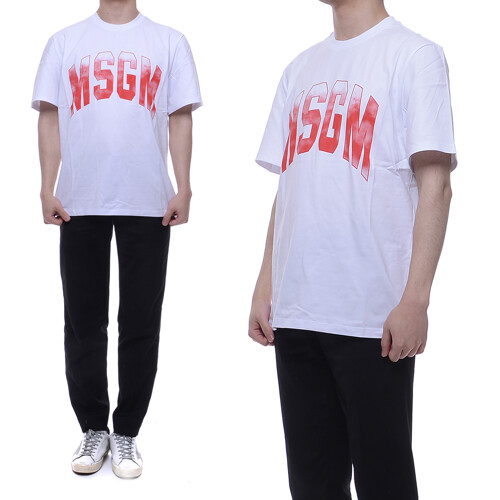 MSGM 로고 반팔 티셔츠 2840MM214 207098 01