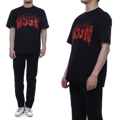 MSGM 로고 반팔 티셔츠 2840MM214 207098 99