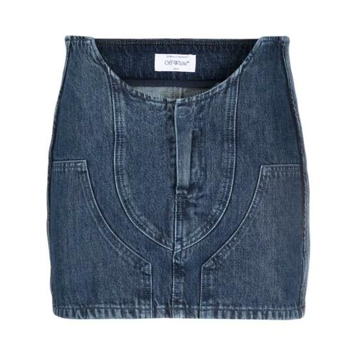 오프화이트 모터사이클 미니스커트 OWYF019S 23DEN001 4500