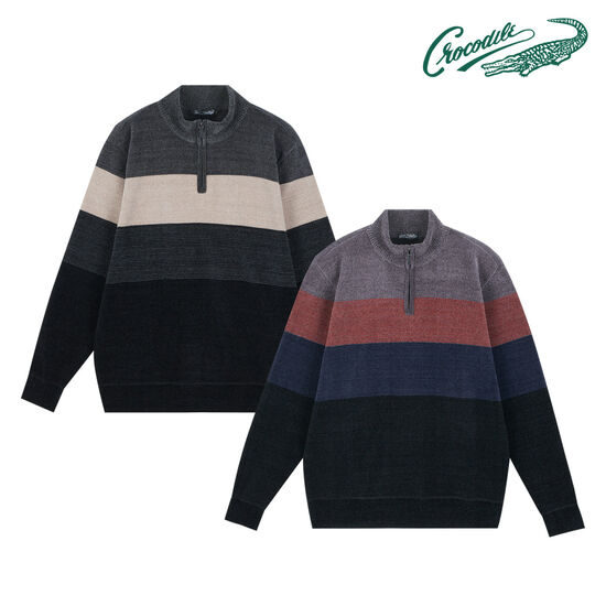 크로커다일 셔닐 스트라이프 융본딩 집업 CDAA8KW4364