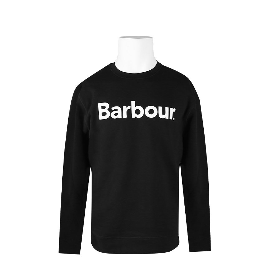 바버 로고 프린트 크루넥 코튼 맨투맨 MOL0419BK31