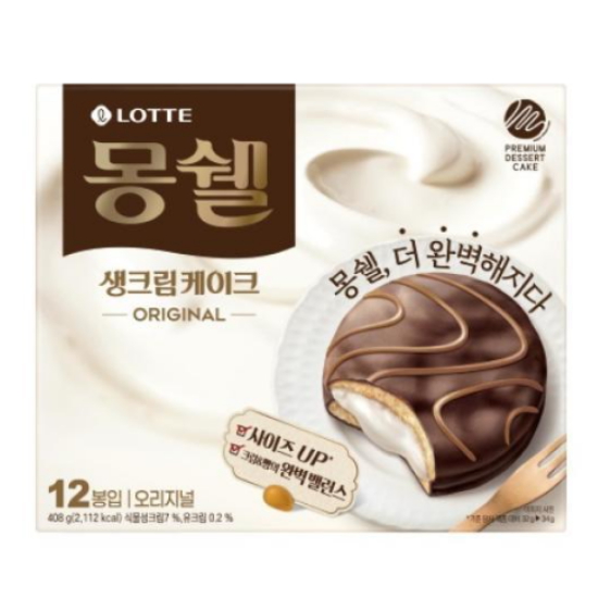 롯데  몽쉘 크림 408g 12봉입 x3곽