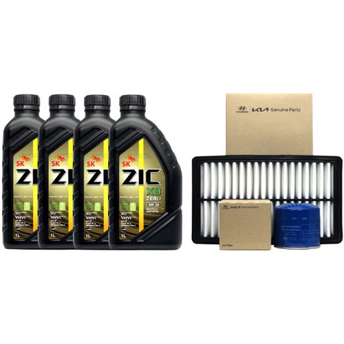 SK엔무브 ZIC 제로 X9 0W20 4L + 순정필터 현대 YF쏘나타 하이브리드