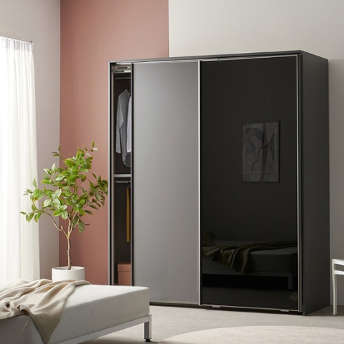 리빙디자인연구소 헤이몰리 페리 선반형 한쪽미러도어 슬라이딩 옷장 1900