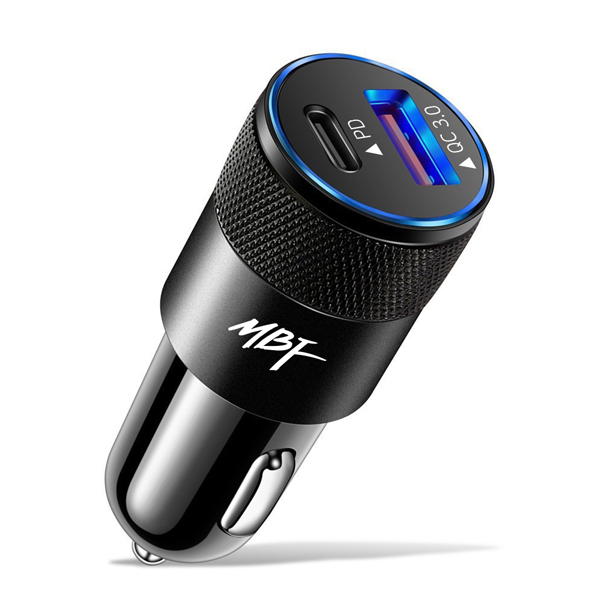 엠비에프  38W C타입 PD & QC3.0 듀얼 차량용 고속 충전기 MBF-CQC38W