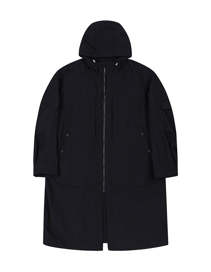 가넷옴므 블랙 후드 사파리 롱 점퍼 GBS22211