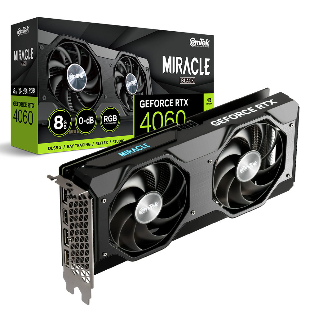 이엠텍  지포스 RTX 4060 MIRACLE BLACK D6 8GB