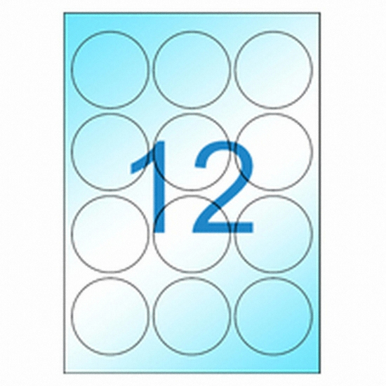 올바른  투명방수라벨 원형 12칸